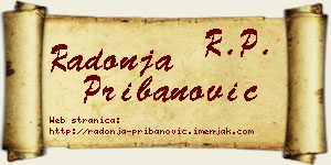 Radonja Pribanović vizit kartica
